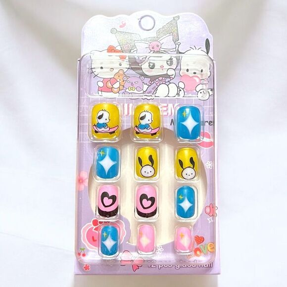 🤯5/$20🤯 Pochacco Heart Press On Nails For Kids - Picture 2 of 2